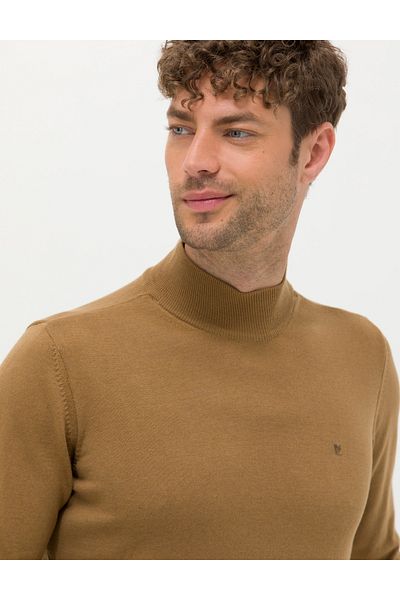 Pierre Cardin Πλεκτό πουλόβερ Camel Melange Slim Fit - Half Turtleneck 50276502-vr122