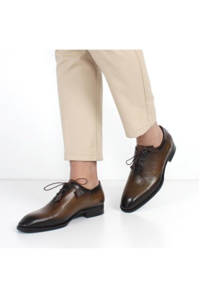 Celal Gültekin Erkek Yeşil Bağcıklı Deri Klasik Ayakkabı