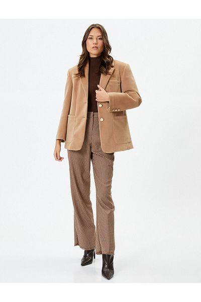 Koton Blazer Jacket Buttoned Pocket Detailed