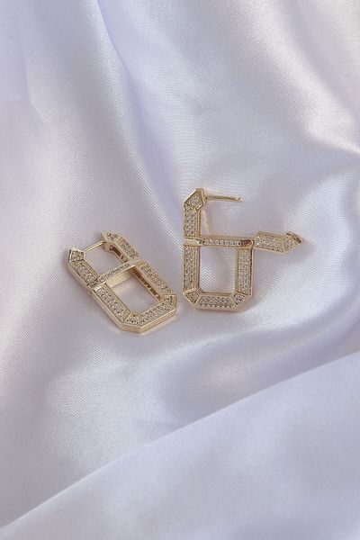 Skygo Vip Series Brass Gold Color Zircon Stone Serenay Earrings - Tj-Bkp9071