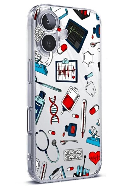 3GEN CASE İphone 16 Plus Uyumlu Desenli (Kamera Korumalı) Şeffaf Silikon Kılıf