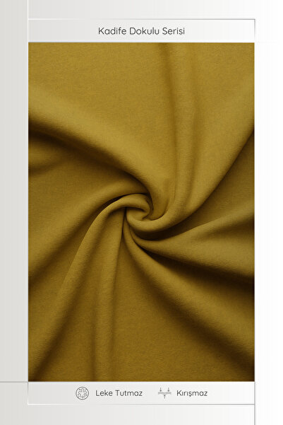 MARİTSA Masa Örtüsü - Kadife Dokulu Serisi Hardal Dertsiz(Leke tutmaz ve kırışmaz) Tablecloth