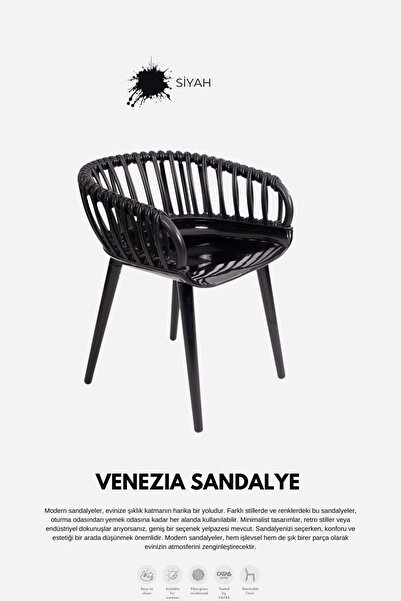 Daim Plastik Venezia Modern Bahçe Sandalyesi
