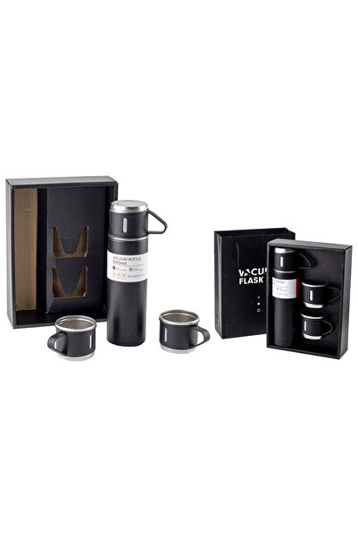 HANCRAFT 3 Bardaklı Metal Termos Seti