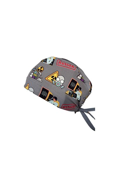 monotıp Hemşire bonesi,doktor bonesi,ameliyathane bonesi,bandana,tomografi desenli,unısex