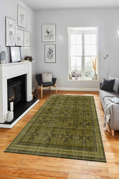 Viyana Home Dijital Baskılı Kaymaz Taban Sade Etnik Model Yıkanabilir Yolluk ...