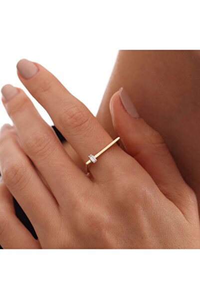 Sembol Gold Altın Baget Yüzük Tasarım