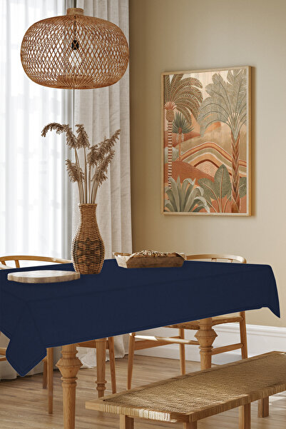 Tablecloth - Velvet Textured Series Navy Blue Carefree(Stain-resistant and anti-wrinkle) Tablecloth