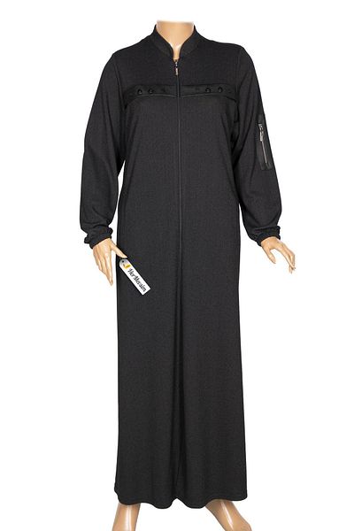 HESNA Women's Black Honeycomb Textured Top Coat - with Accessories and Leather