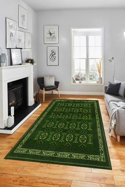 Viyana Home Dijital Baskılı Kaymaz Taban Sade Etnik Model Yıkanabilir Yolluk ...