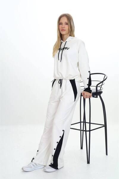 Asortik Kids Κοριτσίστικο 100% βαμβακερό μακρυμάνικο αθλητικό κοστούμι με κουκούλα Oversize-179