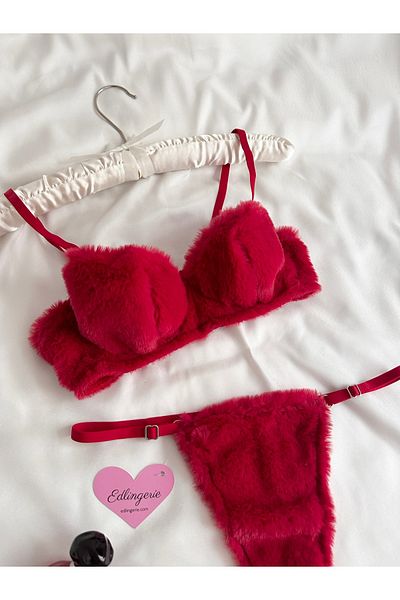 EDLİNGERİE Set bralet de pluș cireș
