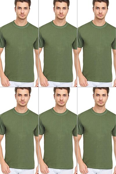 CENNETOĞLU Men's Slim Fit Crew Neck Undershirt 6 Pack