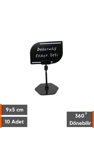 Şeffaf Etiket 10 komada držača etiketa sa postoljem i 9x6cm brisivim dekorati...