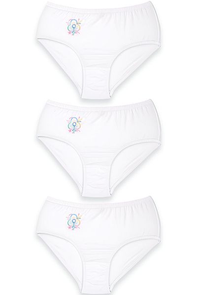 CENNETOĞLU Chiloți albi cu model de flori de damă, pachet de 3