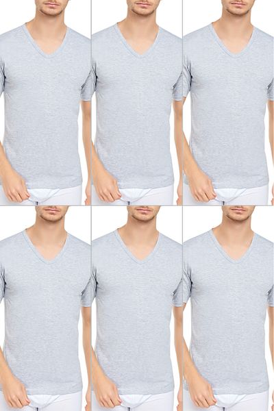 CNT Men's V-Neck Half Sleeve Undershirt 6 Pack