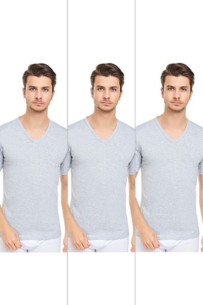 CNT Men's V-Neck Half Sleeve Undershirt 3 Pack