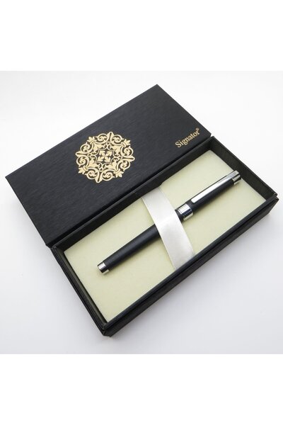 Signator ® S278 Mat Siyah Krom Roller Kalem Seti | İsme Özel Kalem | Hediyeli...