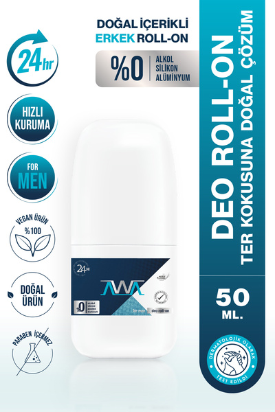 BioBellinda Doğal İçerikli Avva Deo Roll-on for Men 50 ml - Tüy Azaltma Etkili