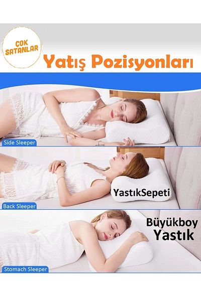 ORPEDOX Double Sided Visco Pillow High Neck Support Orthopedic Pillow 60X40X14-12Cm