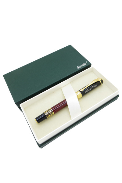 Signator ® ST148 Sedefli Bordo Gold Metal Roller Kalem | İsme Özel Kalem