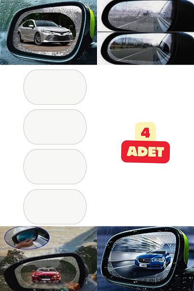 Vekorr 4Pcs Vehicle Automobile Mirror Rain Slider Film Rainproof Image Netting Window Attachment