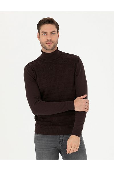 Pierre Cardin Καφέ Slim Fit πουλόβερ