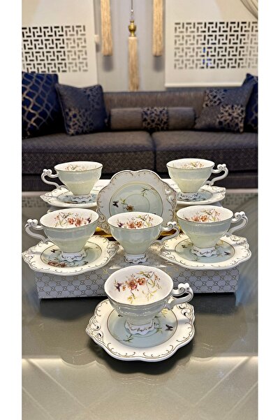 Kosova Züccaciye طقم فناجين قهوة من البورسلين مكون من 6 أشخاص من KOSOVA