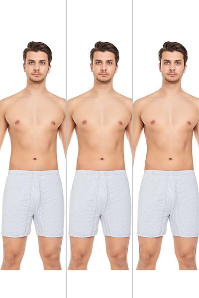CENNETOĞLU Men's Combed Cotton Long Panties with Legs 3 Pack