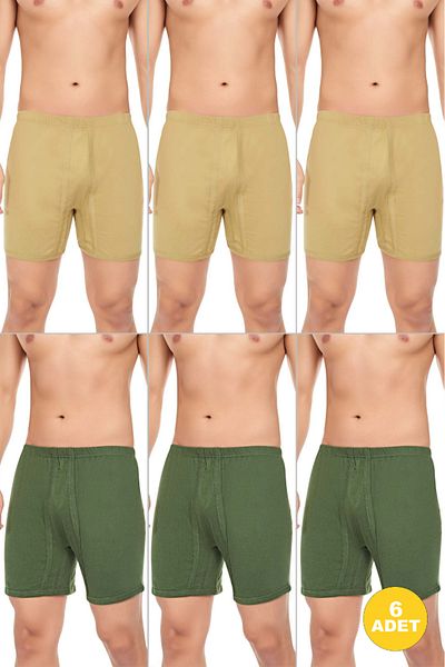 CENNETOĞLU Men's Combed Cotton Long Panties with Legs 6 Pack
