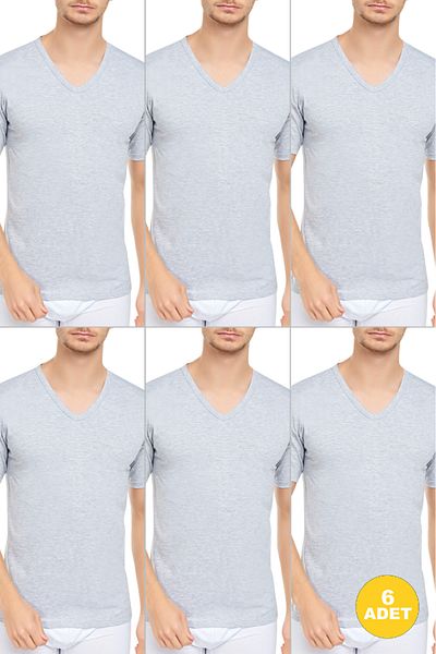 CNT Men's V-Neck Half Sleeve Undershirt 6 Pack