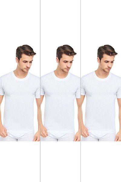CENNETOĞLU Men's Slim Fit Crew Neck Undershirt 3 Pack