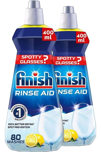 Finish Rinse Aid, Lemon Sparkle Scent, 400ml X 2