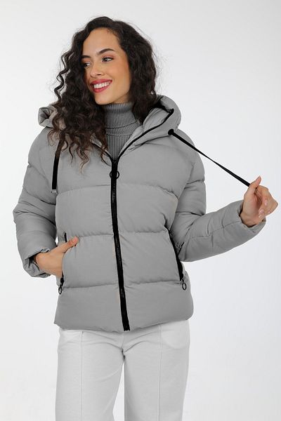 MD trend Dámská bunda Puffer s kapucí a zapínáním na zip