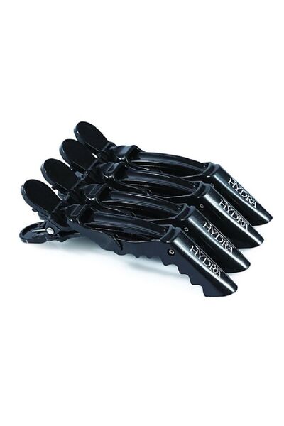 Hydra Professional Line 4-Piece Hair Clips Hd-2192 Black - Hairdresser Type - Latched Hair Holder Clip