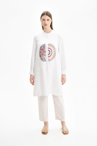 Aker Embroidered Linen Tunic