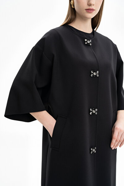 Aker İşleme Detaylı Pelerin Kol Kap