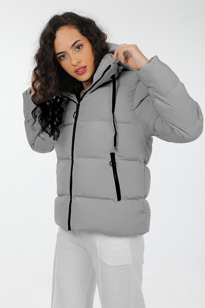 MD trend Dámská bunda Puffer s kapucí a zapínáním na zip