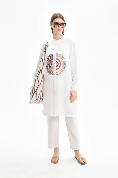 Aker Embroidered Linen Tunic