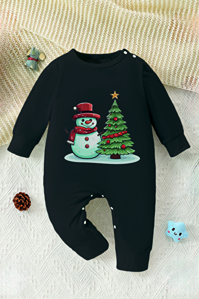 ADABEBEK Pine Tree Snowman Printed Style Baby Jumpsuit 23074