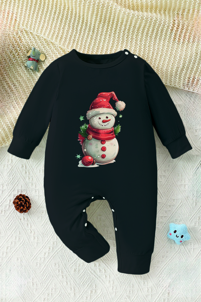 ADABEBEK Man Printed Happy Snow Baby Romper - 23069
