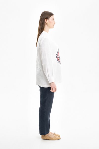 Aker Embroidered Linen Blouse