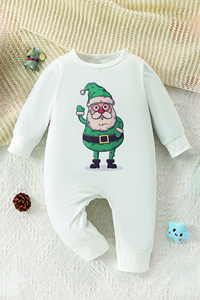 ADABEBEK Santa Claus Printed Baby Romper with Glasses - Style 23139