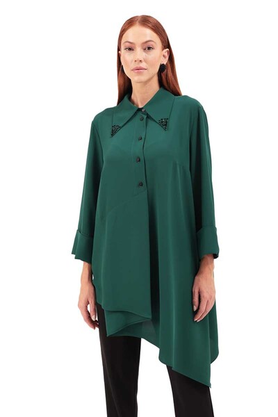 Aker Yakası İşleme Detaylı Tunik