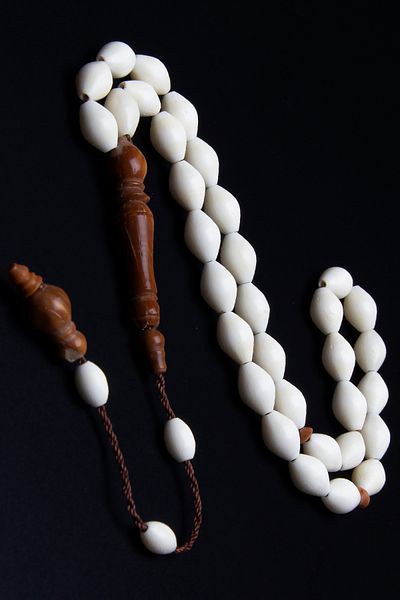 OTTOTESBİH Ανδρικό Δώρο Σύστημα Φούντα 7x11mm Kuka Imameli Camel Bone Prayer Beads