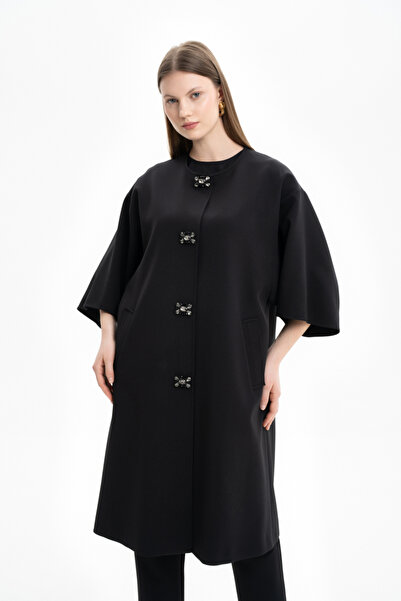 Aker İşleme Detaylı Pelerin Kol Kap