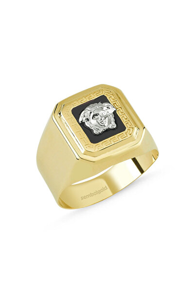 Sembol Gold Altın Erkek Yüzük Arma Tasarım