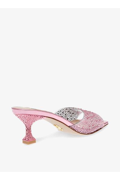 Steve Madden Women's Embellished Slip-On Sandals with Kitten Heels