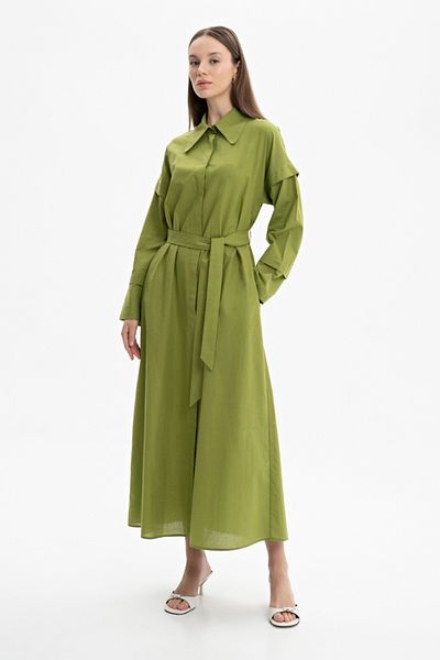 Aker Voile Shirt Dress with Sleeves Detail