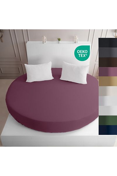 Strauss Strausshome Premium Round Fitted Sheet 220X220 - 200X200Cm 100% Cotton Oeko Tex